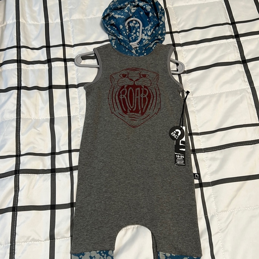 Rags 18-24 months Romper Lion with Hood